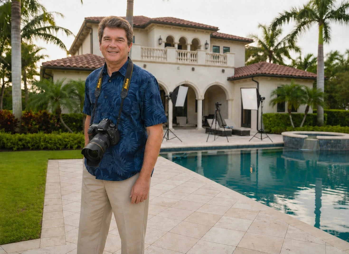 Wiley photographing a South Florida property